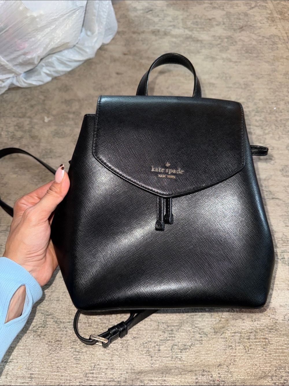 kate spade Black Saffiano Leather Backpack